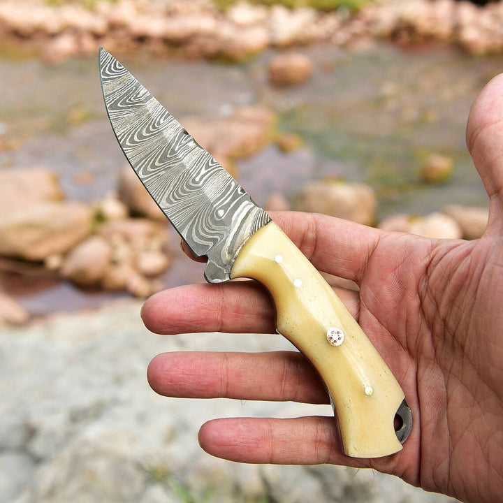 Hand-Forged Steel Skinner Knife 7" | Damascus EDC Knife