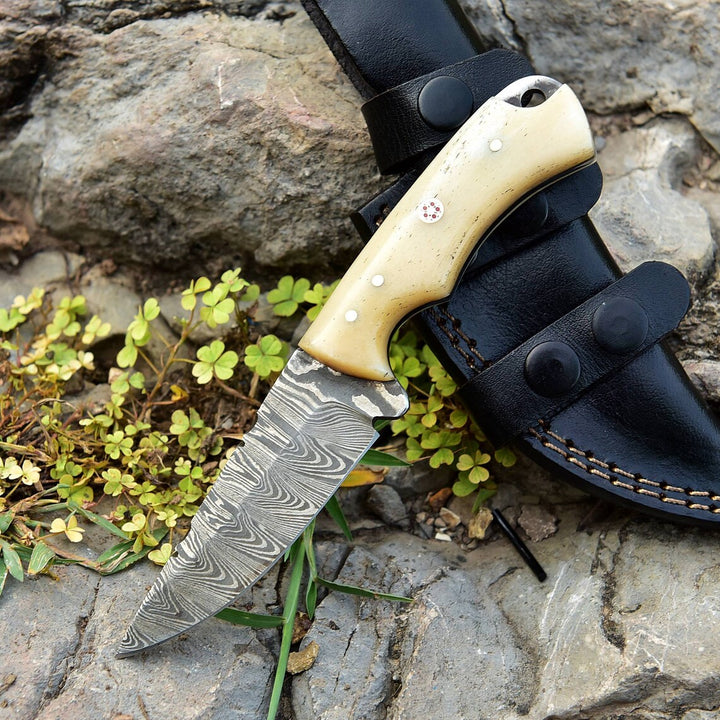 Hand-Forged Steel Skinner Knife 7" | Damascus EDC Knife