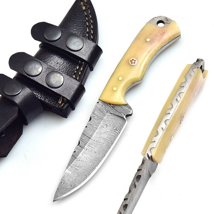 Hand-Forged Steel Skinner Knife 7" | Damascus EDC Knife