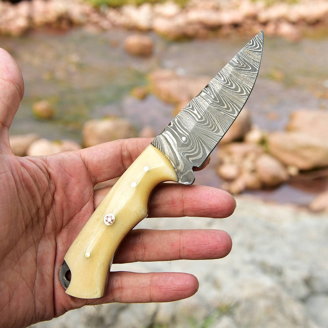Hand-Forged Steel Skinner Knife 7" | Damascus EDC Knife