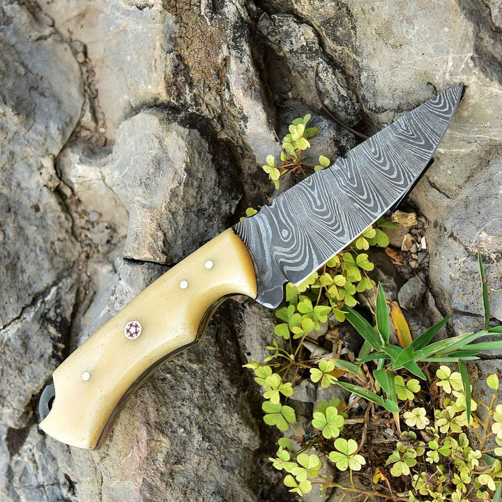 Hand-Forged Steel Skinner Knife 7" | Damascus EDC Knife