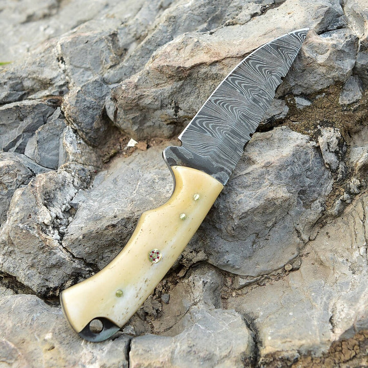 Hand-Forged Steel Skinner Knife 7" | Damascus EDC Knife