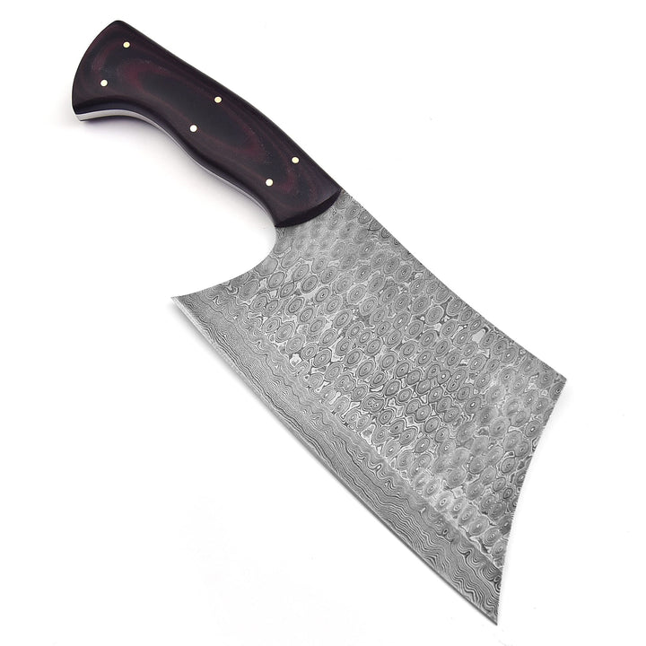 Premium Damascus Steel Cleaver – Hand-Forged Butcher Knife with Resin Handle