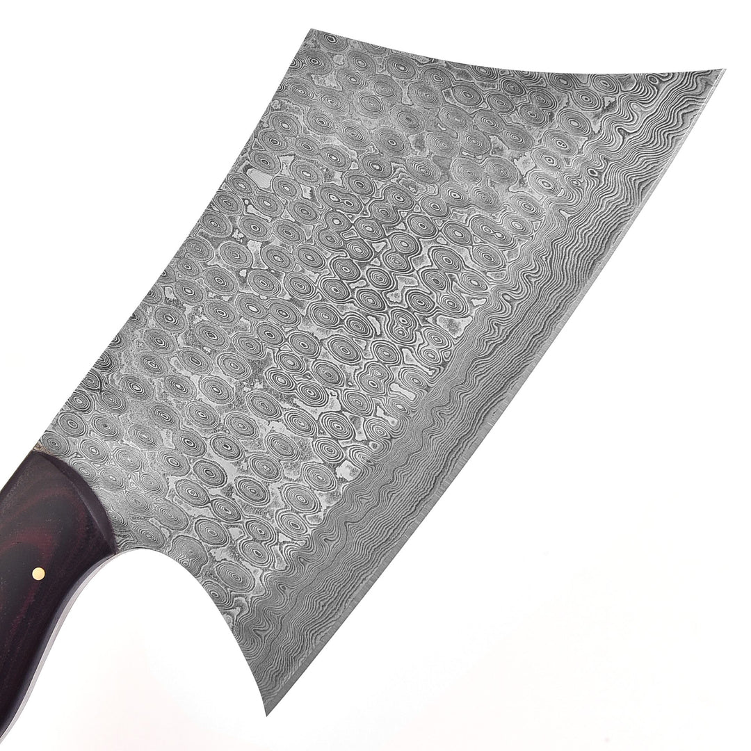 Premium Damascus Steel Cleaver – Hand-Forged Butcher Knife with Resin Handle