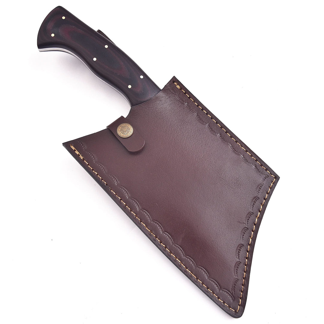 Premium Damascus Steel Cleaver – Hand-Forged Butcher Knife with Resin Handle