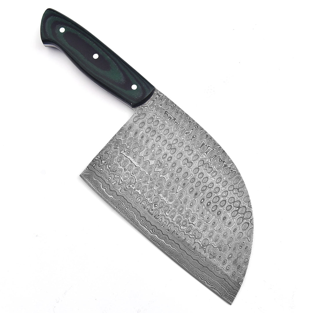 8.5” Handmade Damascus Steel Cleaver Knife with Pakka Wood Handle