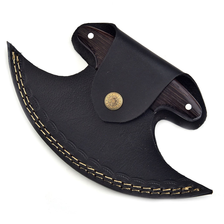 Ulu Knife Handmade Damascus Steel With Wenge Wood Handle