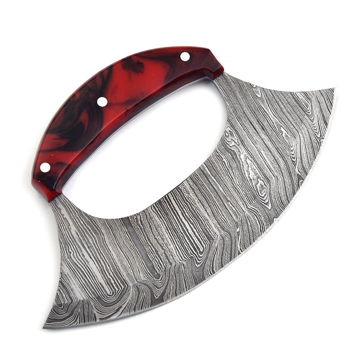 Handmade Ulu Knife | 6" Pizza Cutter Knife With Pakka Wood Handle