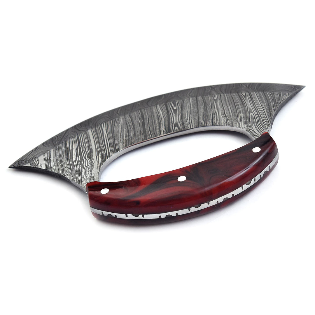 Handmade Ulu Knife | 6" Pizza Cutter Knife With Pakka Wood Handle