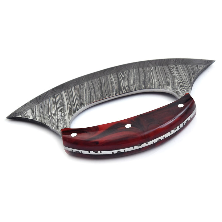Handmade Ulu Knife | 6" Pizza Cutter Knife With Pakka Wood Handle