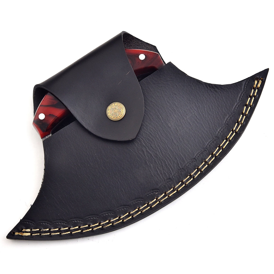 Handmade Ulu Knife | 6" Pizza Cutter Knife With Pakka Wood Handle