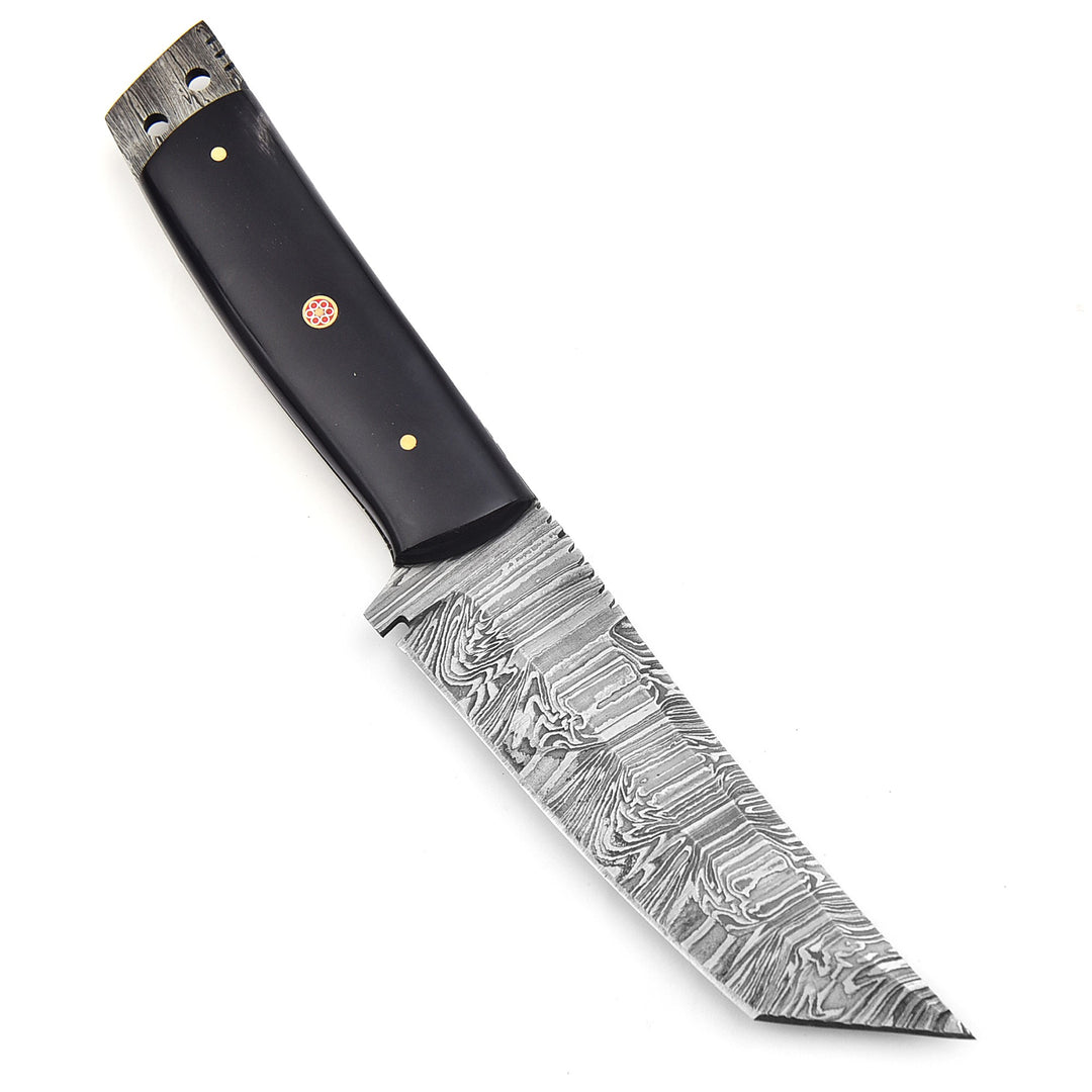 Outdoor Hunting Steel Knife 9.5" | Bull Horn Handle