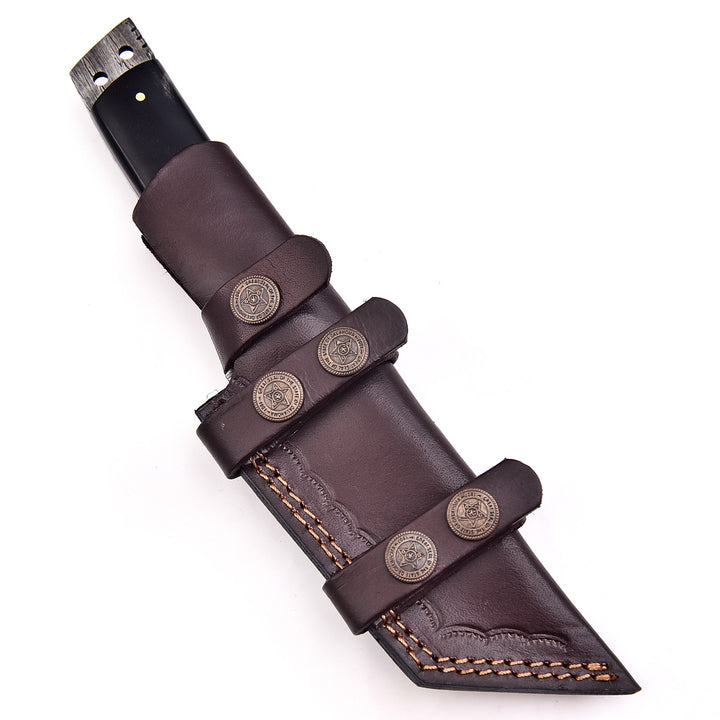 Outdoor Hunting Steel Knife 9.5" | Bull Horn Handle