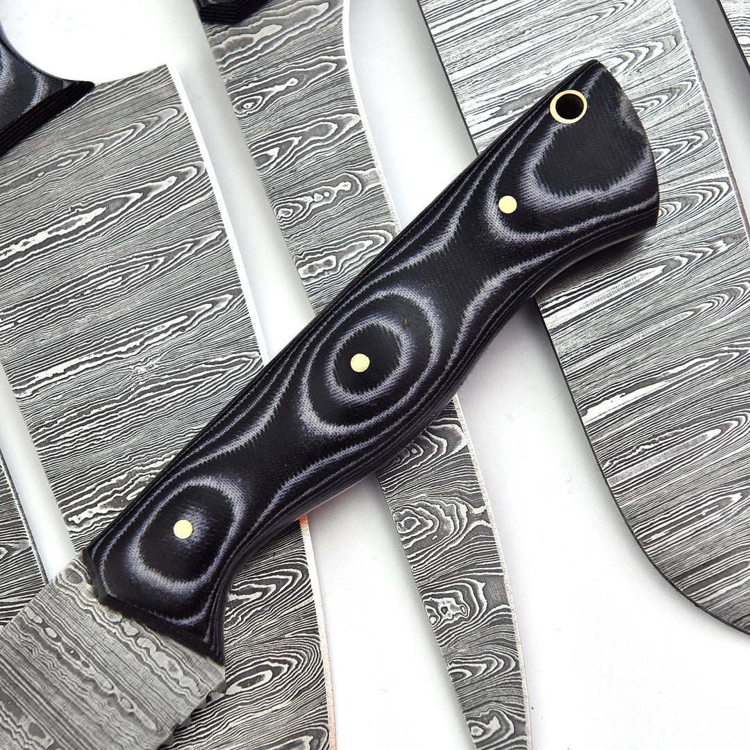 7-Piece Handmade Damascus Steel Chef Knife Set | Wenge Wood & Resin Handles