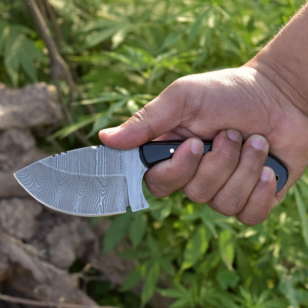 Skinning Damascus Hunting Knife 7" | Buffalo Horn Handle