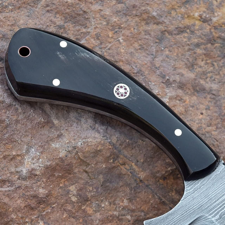 Skinning Damascus Hunting Knife 7" | Buffalo Horn Handle