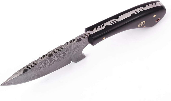 Skinning Damascus Hunting Knife 7" | Buffalo Horn Handle
