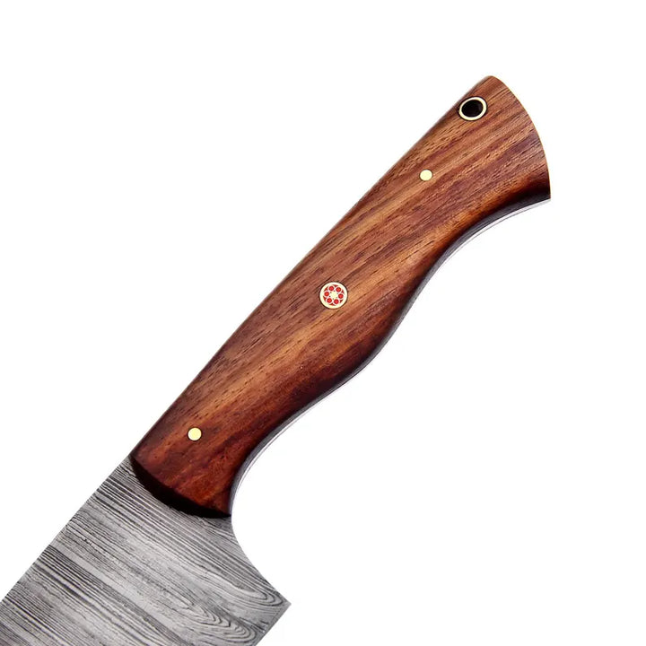 Chef Knife Handmade with Damascus Steel |  Rose Wood Handle