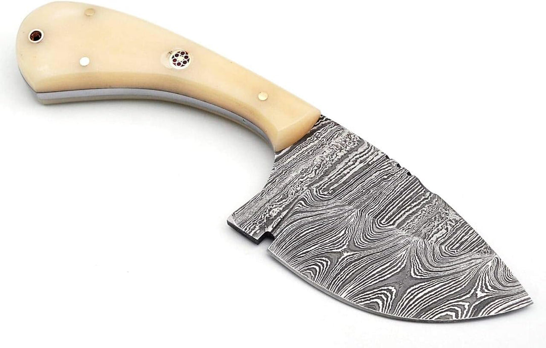 Handcrafted Damascus Steel Knife 7" | Camel Bone Handle