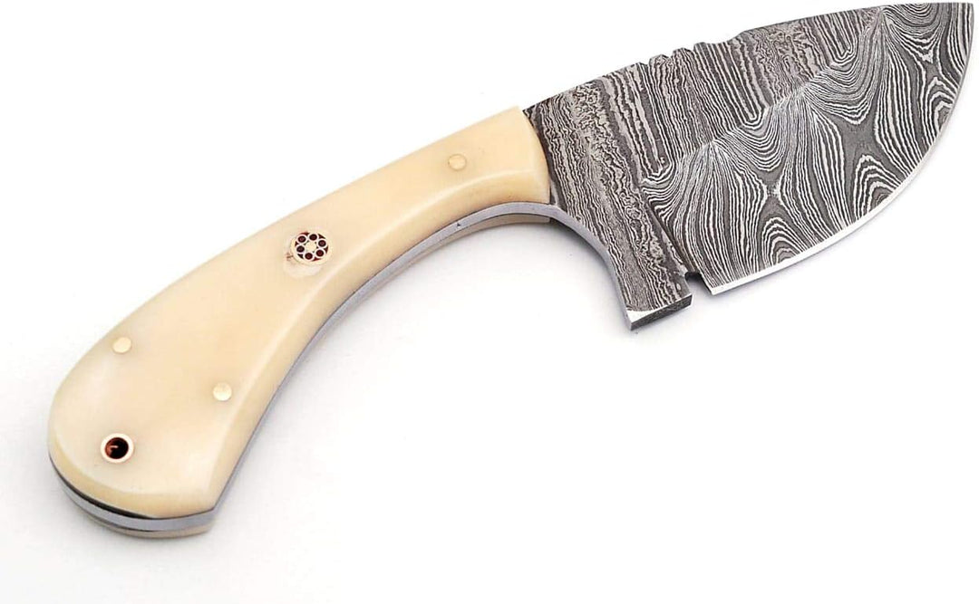 Handcrafted Damascus Steel Knife 7" | Camel Bone Handle
